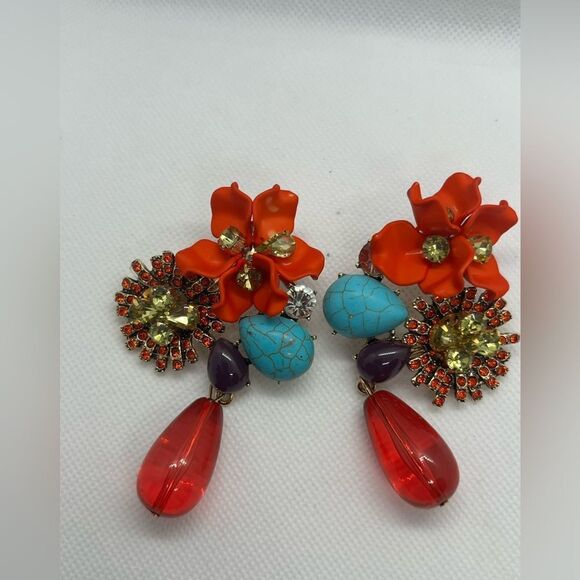 Zara Vibrant Floral Statement Earrings - Picture 9 of 17
